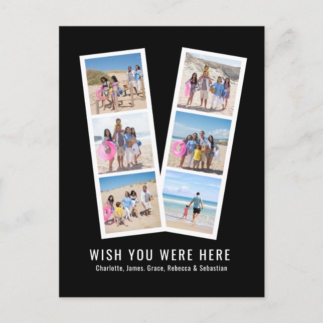 Photo Booth Personalised 6 Images and Text Postcard (Front)