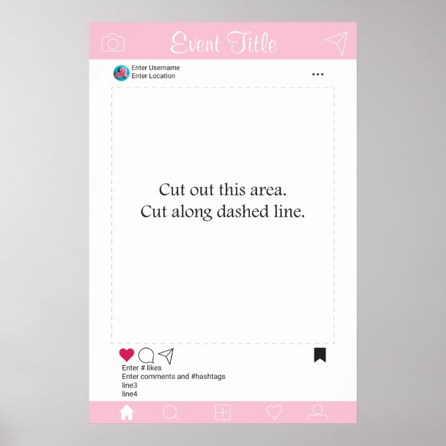 Photo Booth Prop Frame Poster Social Media Design (Front)