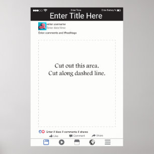 Photo Booth Prop Frame Social Media Design Poster