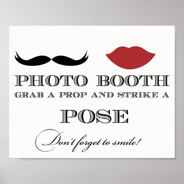 Photo Booth Sign - Grab a Prop and Strike a Pose (Front)