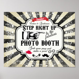 photo booth step right up wedding poster