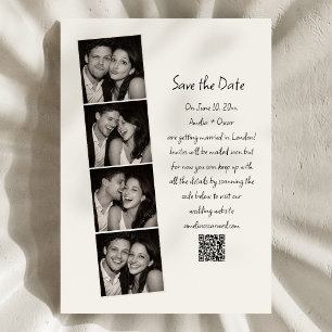 Photo Booth Strip Handwritten Script Wedding Fun Save The Date