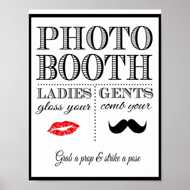 PHOTO BOOTH  wedding or party sign (Front)