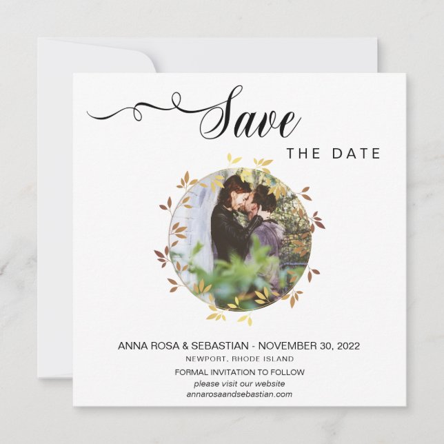*~* PHOTO Botanical Boho Wedding Save The Date (Front)