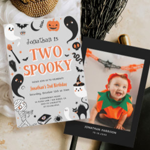 Photo Boy Halloween 2nd Birthday  Invitation