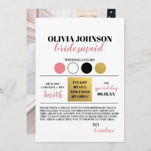 Photo Bridesmaid Proposal Colour Palette Card