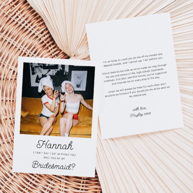 Photo Bridesmaid Proposal Flat Card (Creator Uploaded)