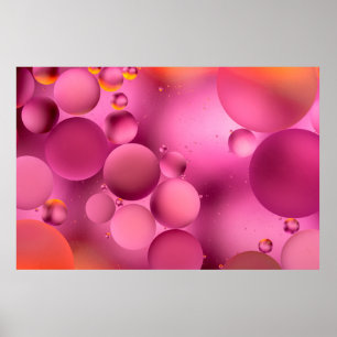 photo, bright oily drops in water with colorful ba poster