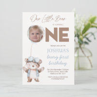 Photo Brown Beary First Birthday Bear Birthday