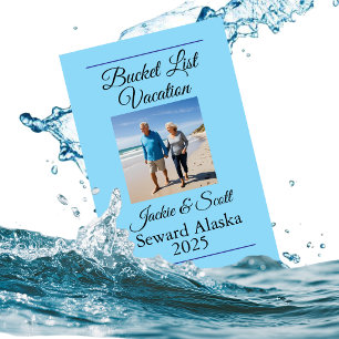 Photo Bucket List Cruise Vacation blue Personalise Magnet