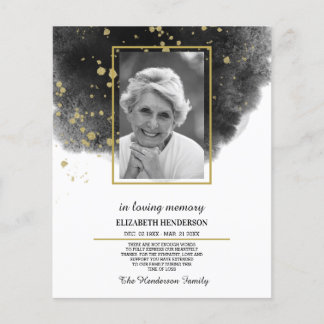 PHOTO Budget Sympathy In Loving Memory. Flyer