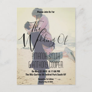Photo budget wedding postcard