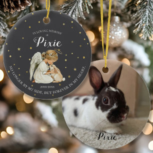 Photo Bunny Pet Memorial Ceramic Tree Decoration
