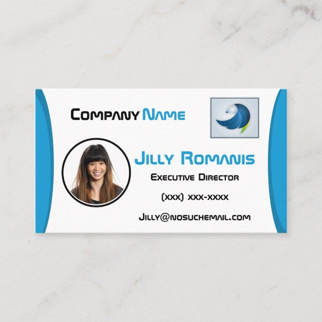 Photo Business Card for Matching Employee ID Badge (Front)