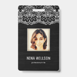 Photo Business ID And White Lace Badge