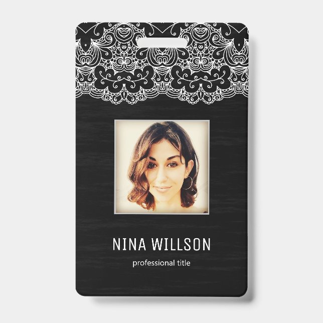 Photo Business ID And White Lace Badge (Front)