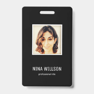 Photo Business ID on Black Badge