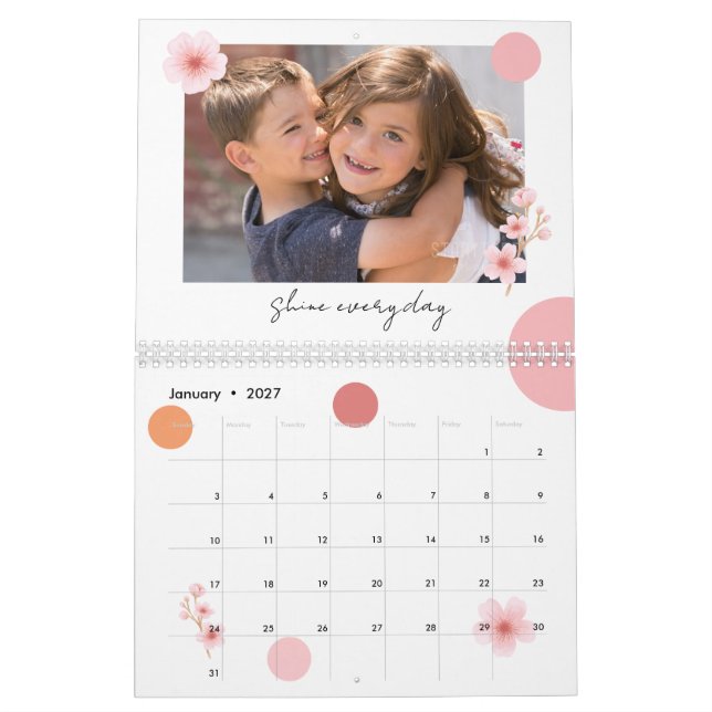 Photo Calendar 2026 Pretty Floral Motivational (Jan 2027)