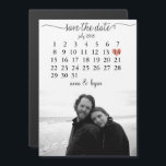 Photo Calendar Save the Date Magnetic Invitation<br><div class="desc">This simple,   wedding save the date template features a clean,  modern design. Customise it with your information and make it uniquely yours! 

To move the heart > click personalise > scroll down > click "customise further".</div>