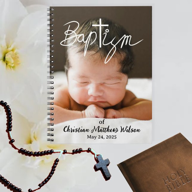  Photo Calligraphy Cross Religious Baptism Notebook (Creator Uploaded)