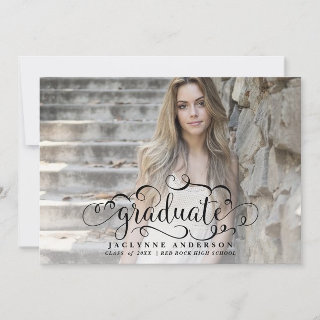 Photo Calligraphy Graduation Announcement (Front)