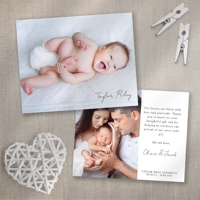 Photo Calligraphy Name Birth Announcement Flyer (Creator Uploaded)