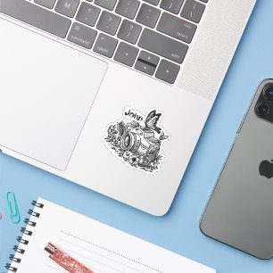 Photo camera drawing with your name (change it)