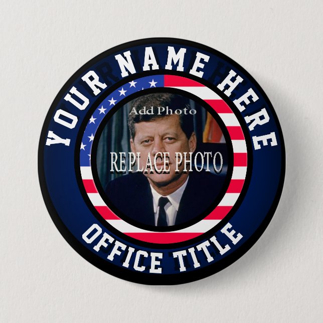 Photo Campaign Template Round 7.5 Cm Round Badge (Front)