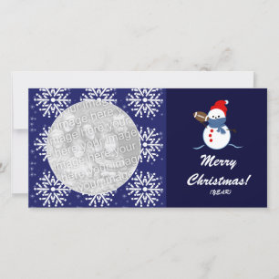 Photo Card - Christmas Snowman Football