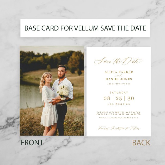 Photo card for gold vellum wedding save the date (Creator Uploaded)