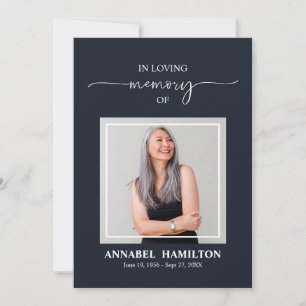 Photo Card For Memorial Funeral Service