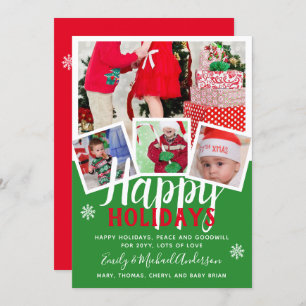 PHOTO CARD Happy Holidays 2022 Red Green