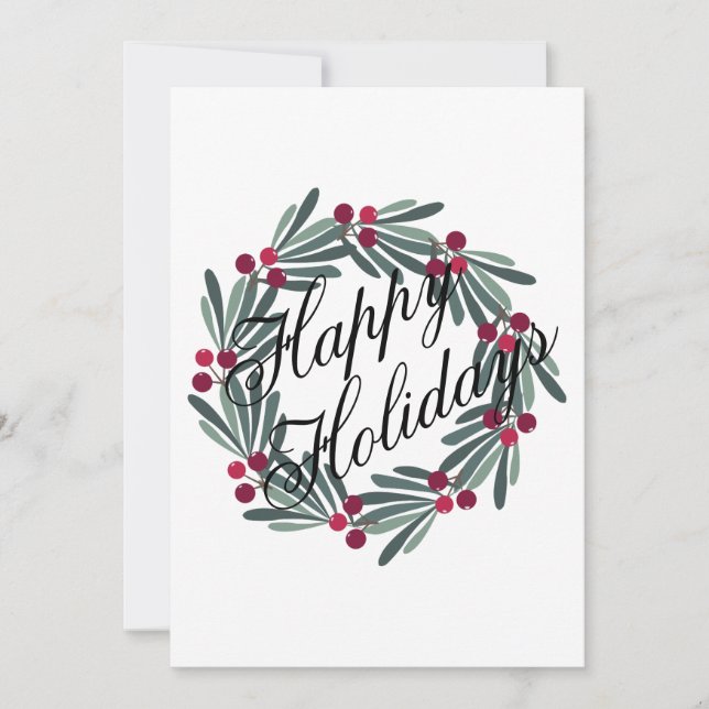 Photo Card Personalise Happy Holidays Script (Front)