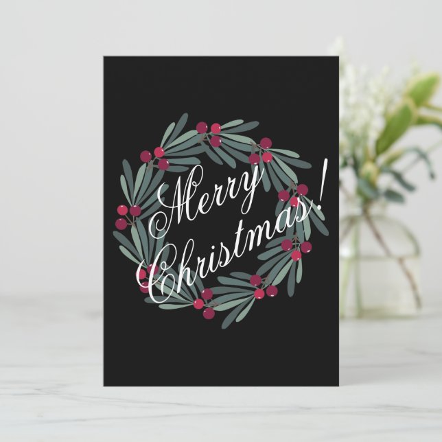 Photo Card Personalise Merry Christmas Script (Standing Front)
