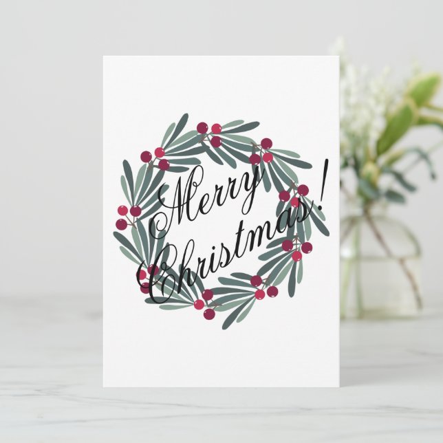 Photo Card Personalise Merry Christmas Script (Standing Front)