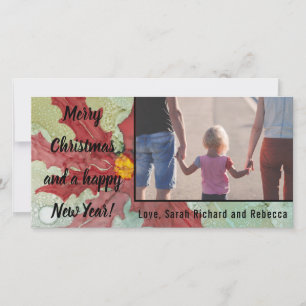 Photo Card "Poinsettia Reds & Greens"