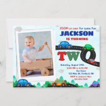 Photo Cars birthday invitation Driver 2nd birthday