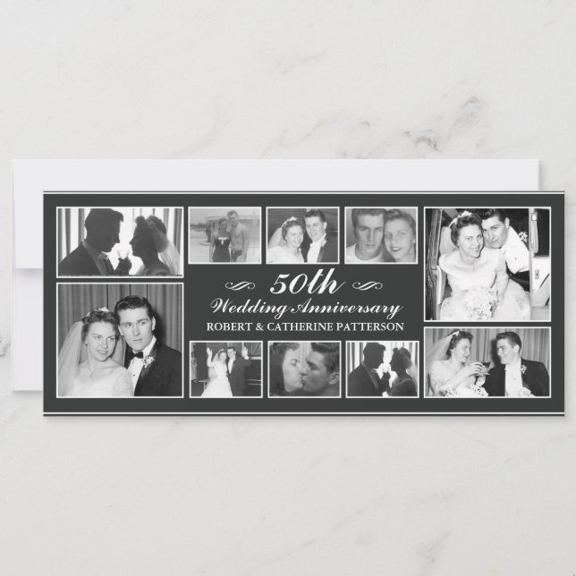 Photo Celebration 50th Wedding Anniversary Invitation (Front)