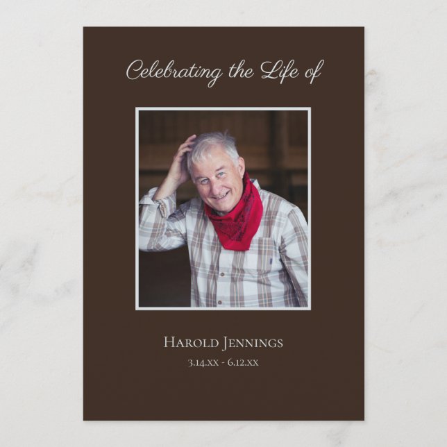 Photo Celebration of Life Funeral Order of Service Programme (Front)