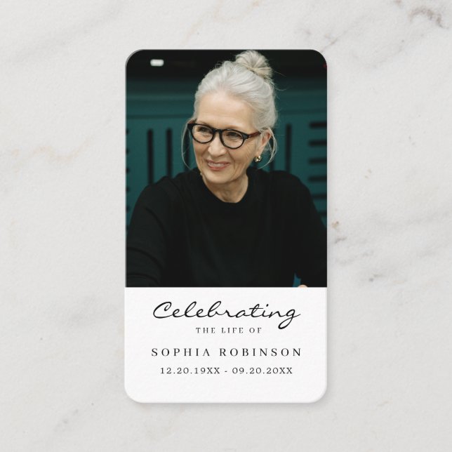 Photo Celebration of Life Funeral Prayer Card (Front)