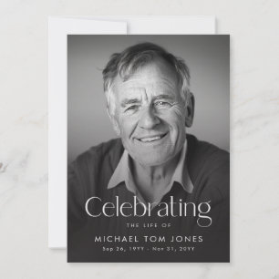 Photo Celebration of Life Funeral Program Card