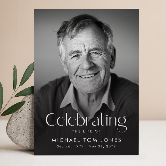 Photo Celebration of Life Funeral Program Card (Creator Uploaded)