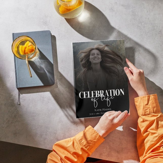 Photo Celebration of Life Funeral Program  Invitation (Creator Uploaded)