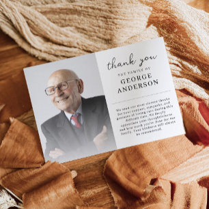 Photo Celebration of Life Funeral Thank You Card