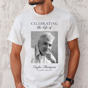Photo Celebration of Life Funeral White T-Shirt