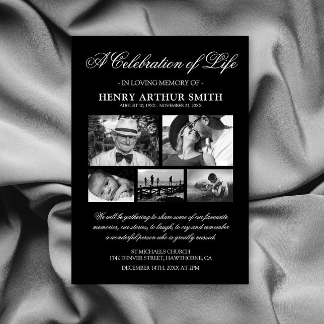 Photo Celebration of Life Memorial Invitation (Creator Uploaded)