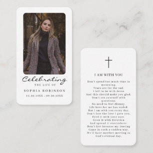 Photo Celebration of Life Memorial Prayer Card