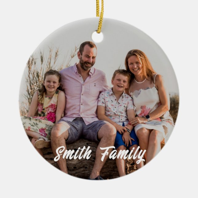 Photo Ceramic Ornament - Personalised Christmas (Front)