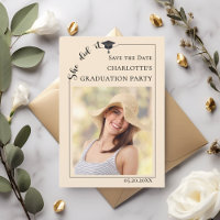 Photo Champagne Graduation party Save the Date
