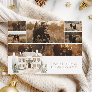 Photo Champagne Manor Family Christmas Holiday Card